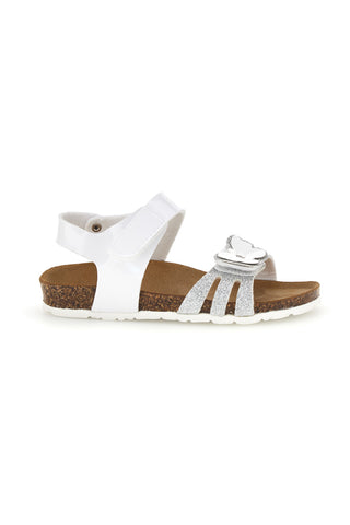 Beli sandali z naramnicami in aplikacijami Pitt kids 45266TWV