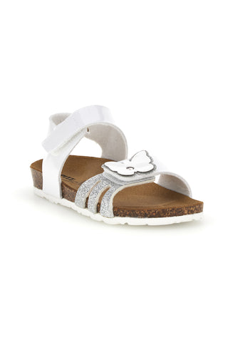 Beli sandali z naramnicami in aplikacijami Pitt kids 45266TWV