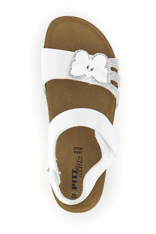 Beli sandali z naramnicami in aplikacijami Pitt kids 45266TWV