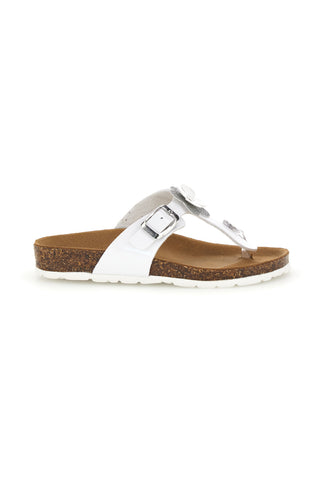 Beli sandali z zaponko in aplikacijo Pitt kids 45261GVW