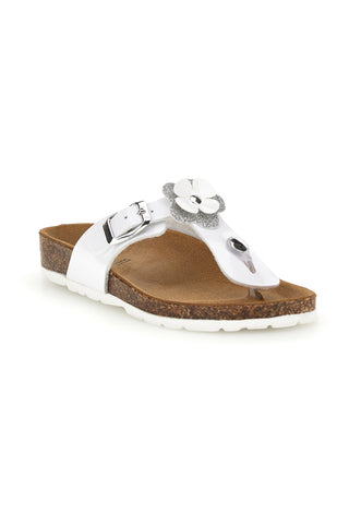Beli sandali z zaponko in aplikacijo Pitt kids 45261GVW