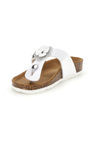 Beli sandali z zaponko in aplikacijo Pitt kids 45261GVW