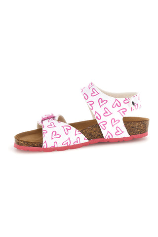 Beli sandali s srčnim potiskom z dvojno nastavitvijo Pitt kids 45289glo