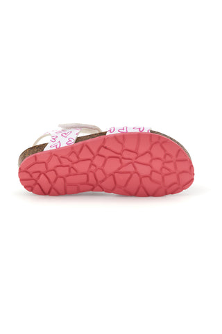 Beli sandali s srčnim potiskom z dvojno nastavitvijo Pitt kids 45289glo