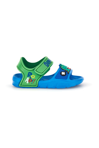 Sandali blu e verdi con strappi Dinosaur S8020241S01