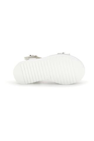 Beli in srebrni sandali z aplikacijami Energy E534