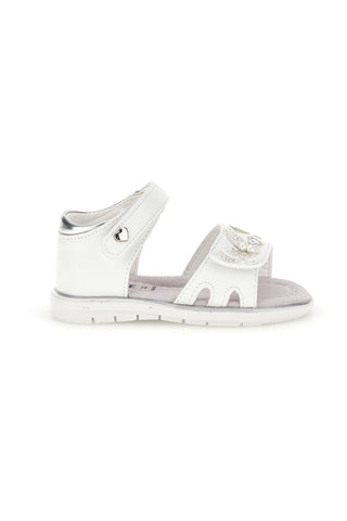 Sandali bianchi con cuori argento Grazie girl 200C574