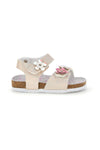Prelivajoči se beli sandali z rožami Pitt kids 14330