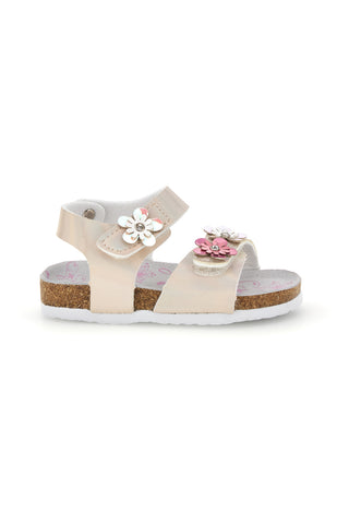Prelivajoči se beli sandali z rožami Pitt kids 14330