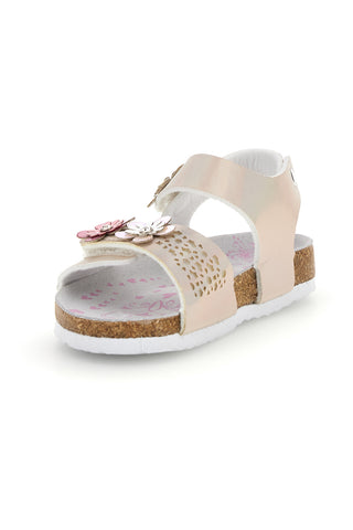 Prelivajoči se beli sandali z rožami Pitt kids 14330