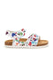 Beli sandali s potiskom srčkov Pitt kids 14606