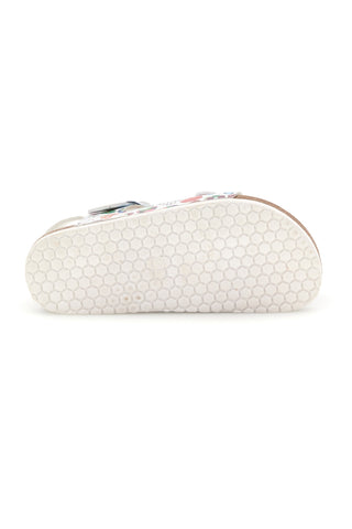 Beli sandali s potiskom srčkov Pitt kids 14606