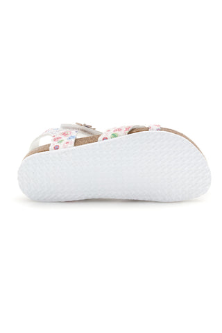 Beli sandali s cvetličnim potiskom Pitt kids 14407
