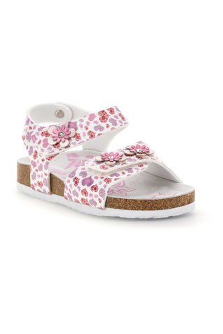 Beli sandali s potiskom srčkov Pitt kids 14609