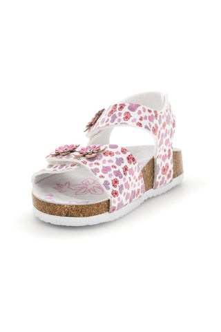 Beli sandali s potiskom srčkov Pitt kids 14609