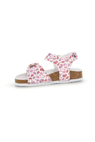 Beli sandali s potiskom srčkov Pitt kids 14609