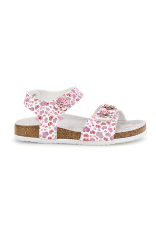 Beli sandali s potiskom srčkov Pitt kids 14609