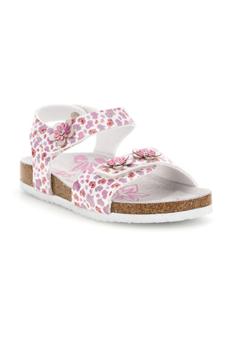 Beli sandali s potiskom srčkov Pitt kids 14609