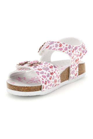 Beli sandali s potiskom srčkov Pitt kids 14609
