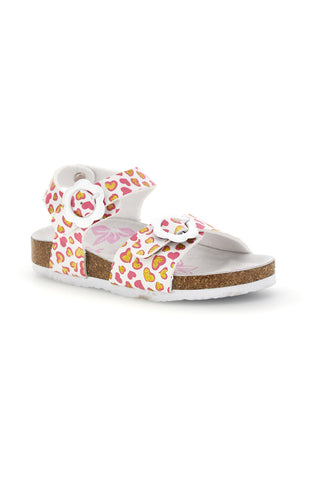 Beli sandali s potiskom srčkov Pitt kids 14611