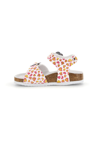 Beli sandali s potiskom srčkov Pitt kids 14611