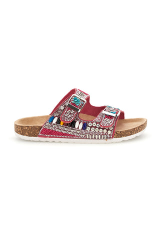 Copati Bordeaux z bleščicami in dvojno zaponko Pitt kids 14404