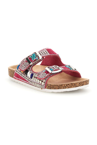 Copati Bordeaux z bleščicami in dvojno zaponko Pitt kids 14404
