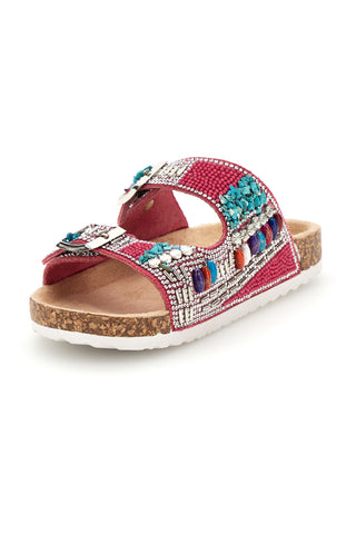 Copati Bordeaux z bleščicami in dvojno zaponko Pitt kids 14404