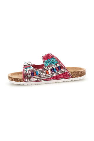 Copati Bordeaux z bleščicami in dvojno zaponko Pitt kids 14404