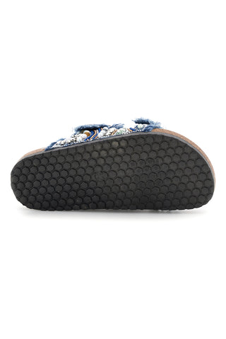 Modri copati s kamenčki in dvojno zaponko Pitt kids 14613