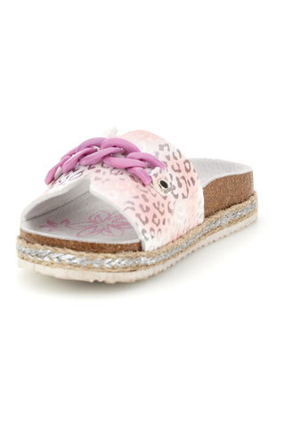 Beli copati s cvetlično aplikacijo Pitt kids 14436