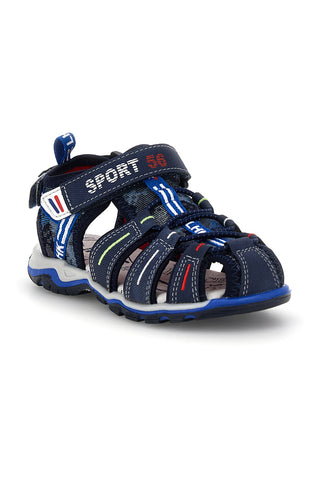 Modri sandali z zaprtim prstom in zapenjanjem na trak Pitt kids 15113