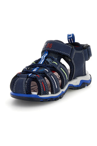 Modri sandali z zaprtim prstom in zapenjanjem na trak Pitt kids 15113
