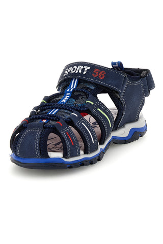 Modri sandali z zaprtim prstom in zapenjanjem na trak Pitt kids 15113