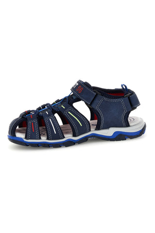 Modri sandali z zaprtim prstom in zapenjanjem na trak Pitt kids 15113