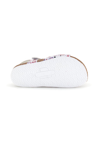 Beli sandali z rožnatim potiskom srca Pittarello bio 257A743SR