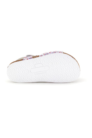 Beli sandali z rožnatim potiskom srca Pittarello bio 257A112SR