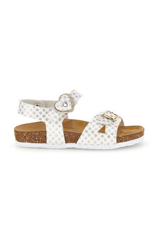Beli in zlati sandali z zaponkami Pittarello bio 257A187SR