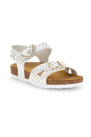 Beli in zlati sandali z zaponkami Pittarello bio 257A187SR
