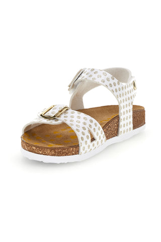 Beli in zlati sandali z zaponkami Pittarello bio 257A187SR