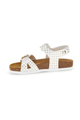 Beli in zlati sandali z zaponkami Pittarello bio 257A187SR
