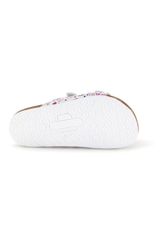 Beli copati z rožnatim potiskom srca Pittarello bio 257A206SR