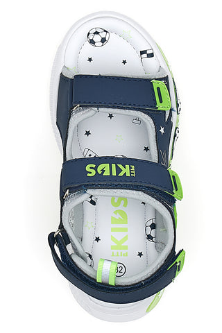 Modri in zeleni sandali z naramnicami Pitt kids 11261