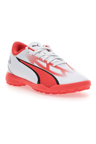 Nogometni čevlji Puma Ultra Play TT Jr beli in oranžni
