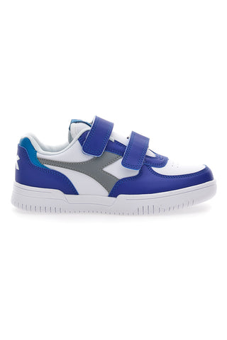 Bele in modre superge z sivim logotipom Diadora Raptor Low Ps