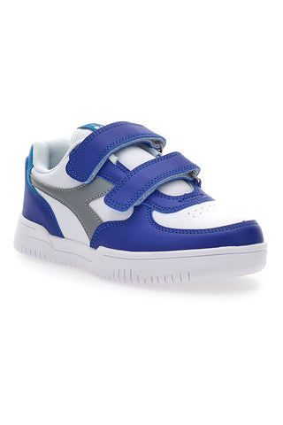 Bele in modre superge z sivim logotipom Diadora Raptor Low Ps