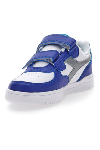 Bele in modre superge z sivim logotipom Diadora Raptor Low Ps