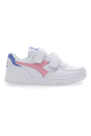Bele superge z roza logotipom Diadora Raptor Low Ps