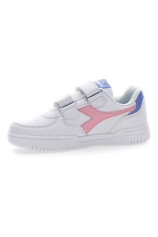 Bele superge z roza logotipom Diadora Raptor Low Ps