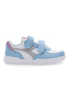 Bele in svetlo modre superge z sivim logotipom Diadora Raptor Low Ps